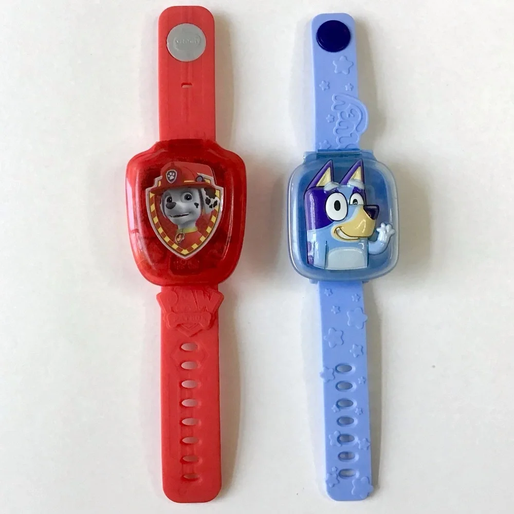 2 Vtech Kids Watches Talking Interactive Learning Paw Patrol & Bluey WORKING
